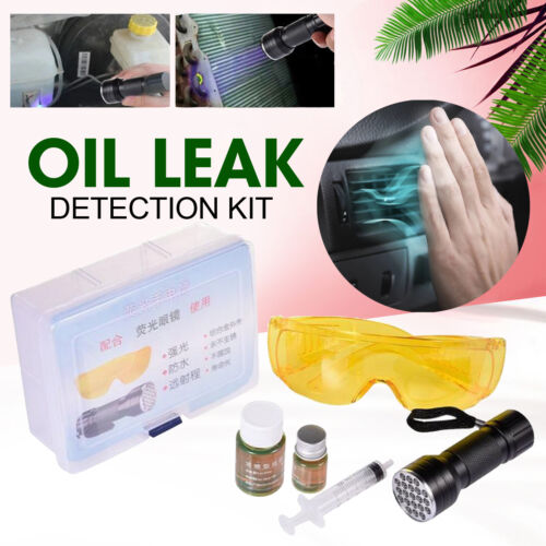 Oil Leak Detection Set UV Dye Leak Detector Tool For Fluorescent Agent SyringeSi