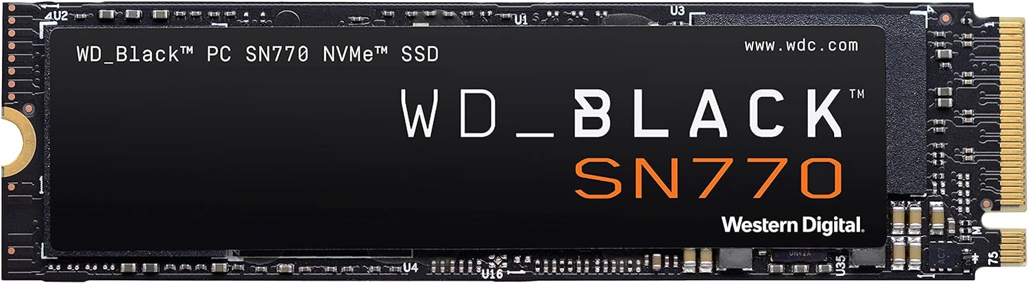 Western Digital WD_BLACK 2TB SN770 NVMe Internal Gaming SSD Solid State Drive – Gen4 PCIe, M.2 2280, Up to 5,150 MB/s – WDS200T3X0E