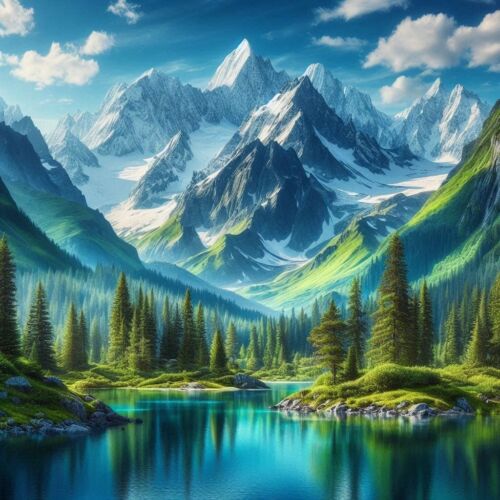 Digital Image Picture  Wallpaper Background Desktop AI Art Mountain Scenes