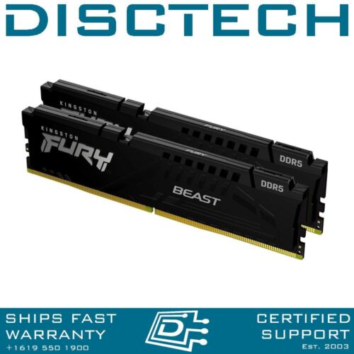 Kingston Fury Beast 64GB DDR5 5200MHz Kit 32GBx2 KF552C40BBK2-64 Desktop Memory