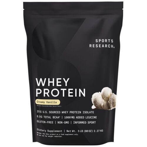 Whey Protein Isolate Sports Nutrition Protein Powder Creamy Vanilla Flavor 5lb