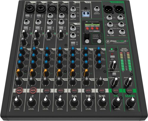 Mackie ProFX10v3+ Series 10-Channel Analog Mixer for Studio-Quality Recording an