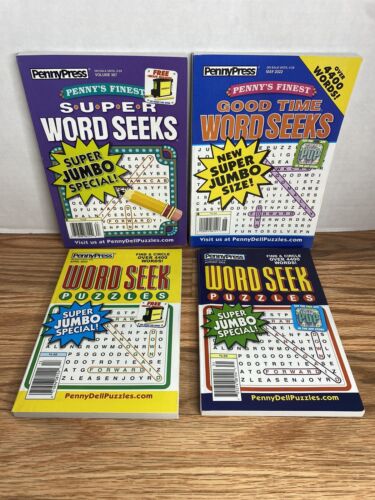 Lot of 4 Dell PennyPress Word Seek – Super – Super Jumbo – Good Time