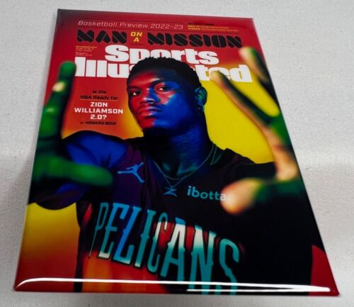 Zion Williamson 2022 NBA Preview Sports Magazine Cover Handcrafted Magnet