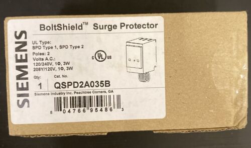 Siemens QSPD2A035B Boltshield 2-Pole Plug-in Surge Protection Device New In