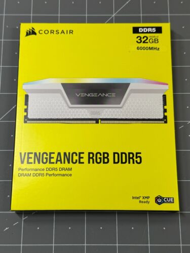 CORSAIR Vengeance RGB 32GB (2x16GB) DDR5-6000 RAM White (CMH32GX5M2B6000C36W)