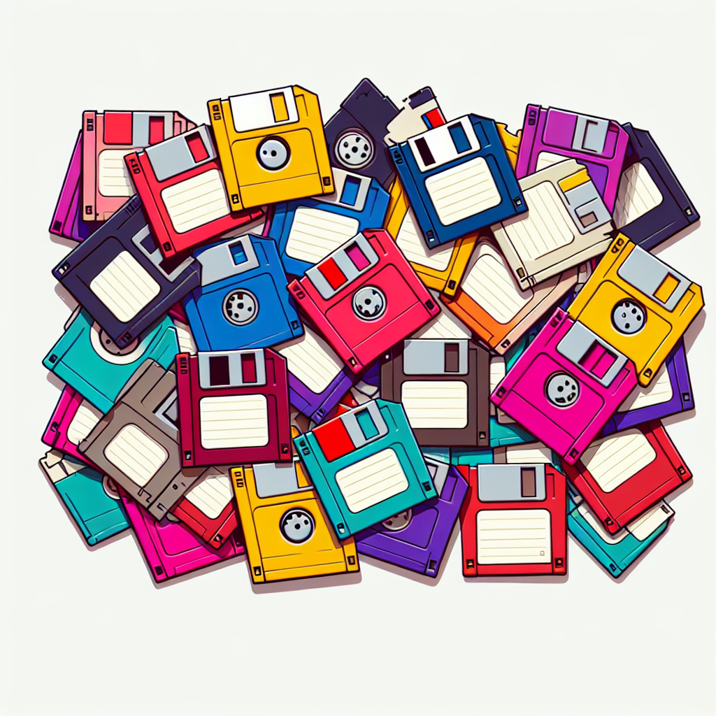 A Blast from the Past: Studio E Fabrics Data Point Retro Floppy Disks White Collection