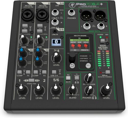 Mackie ProFX6v3+ Series 6-Channel Analog Mixer for Studio-Quality Recording and