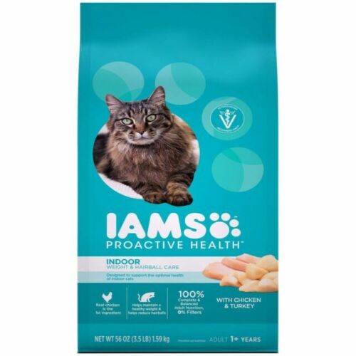 Iams Proactive Health Indoor Adult Cat Dry Kibble Food with Chicken&Turkey 22 Lb