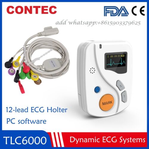 TLC6000 Dynamic 12 Channel ECG/EKG Holter Recorder Systems Monitor PC Software