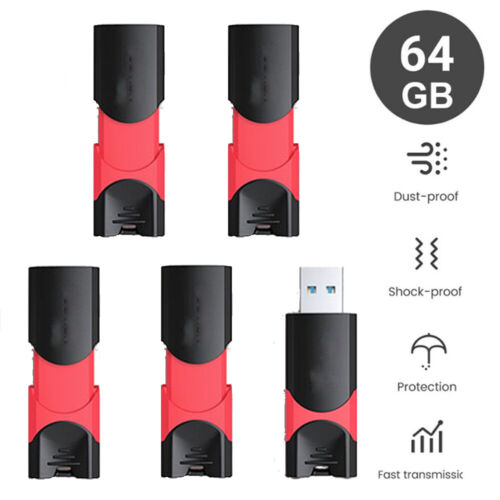 64 GB USB 3.0 Flash Drive Memory Sticks Retractable Thumb Drive Data Storage LOT