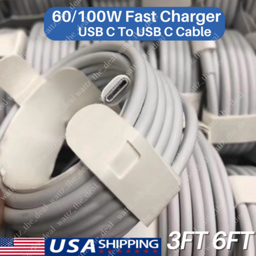 Type C To USB C Super Fast Charging Cable PD Data Cord For iPhone 15 Samsung Lot