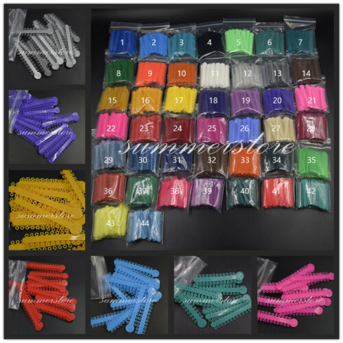 1040 Pcs/Bag Dental Orthodontic  Elastic Rubber Bands Ligature Ties 44 Colors