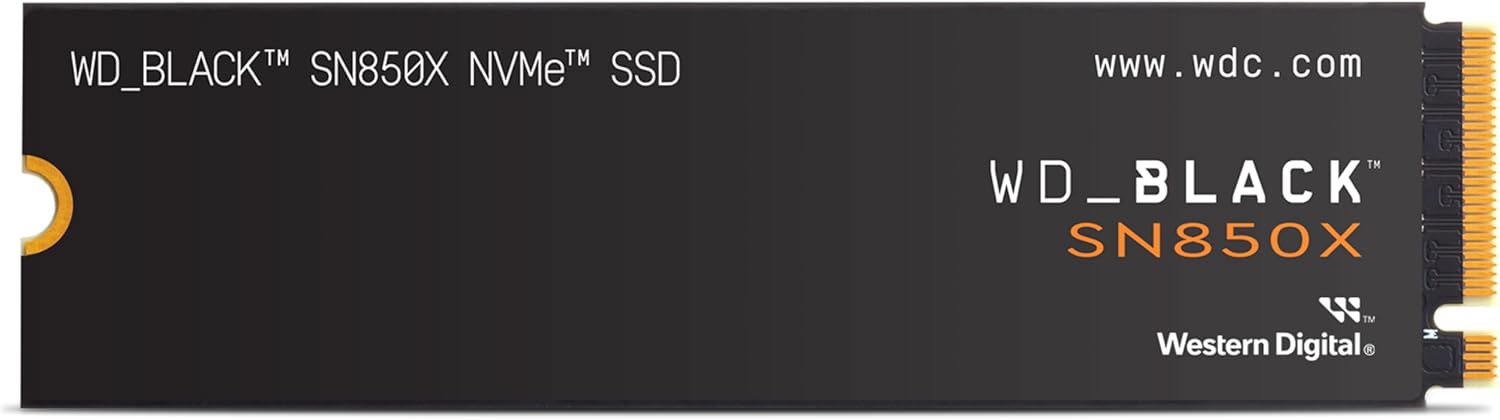 WD_BLACK 1TB SN850X NVMe Internal Gaming SSD Solid State Drive – Gen4 PCIe, M.2 2280, Up to 7,300 MB/s – WDS100T2X0E