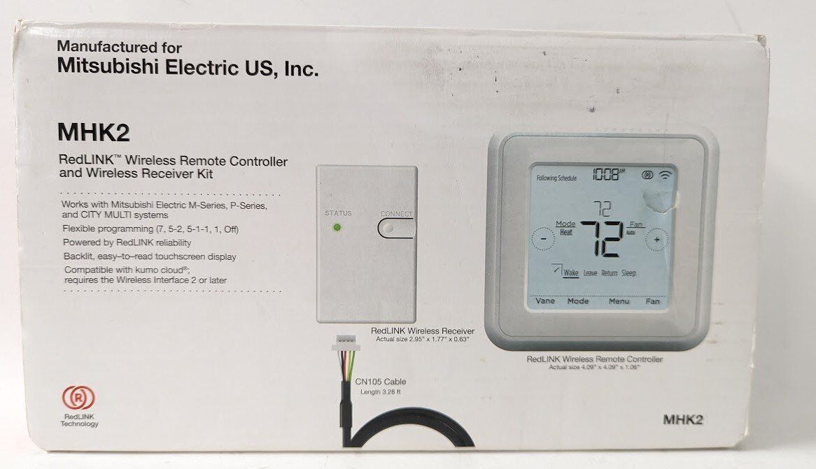 Mitsubishi MHK2 RedLINK Wireless Thermostat & Receiver Kit