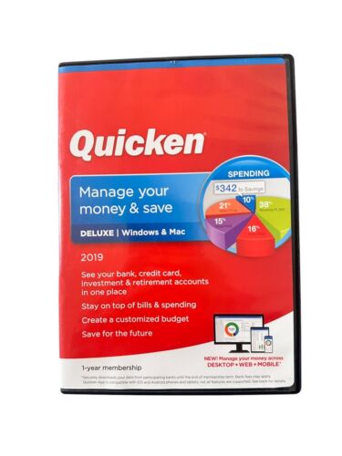 Quicken Deluxe 2019 Manage Your Money & Save for Windows & MAC