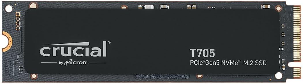 Crucial New 2024 T705 4TB PCIe Gen5 NVMe M.2 SSD – Up to 14,100 MB/s – Game Ready – Internal Solid State Drive (PC) – +1mo Adobe CC – CT4000T705SSD3