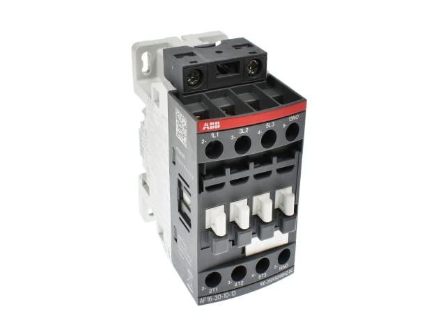 ABB, AF16-30-10-13, 3 Pole, 18 Amps, 100-250V AC/DC Coil, IEC Rated Contactor