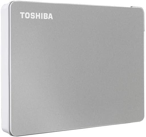 Toshiba Canvio Flex 2TB Portable External Hard Drive USB-C USB 3.0, Silver for PC, Mac, & Tablet – HDTX120XSCAA