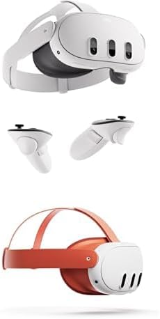 Bundle of Meta Quest 3 512GB— Breakthrough Mixed Reality — Powerful Performance (Renewed Premium) + Meta Quest 3 Facial Interface & Head Strap (Blood Orange)