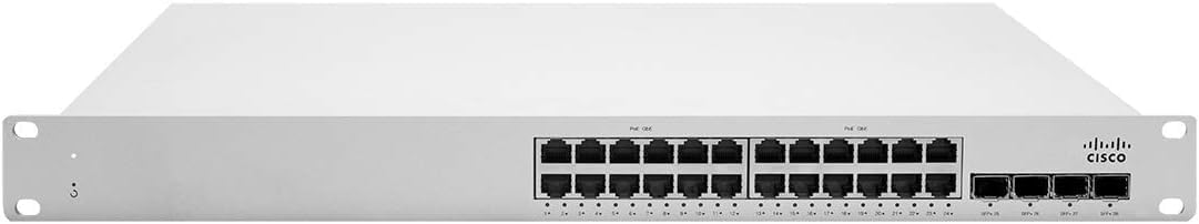 Cisco Meraki MS225-24P-HW 24 Port PoE Switch – UNCLAIMED – No License (Renewed)