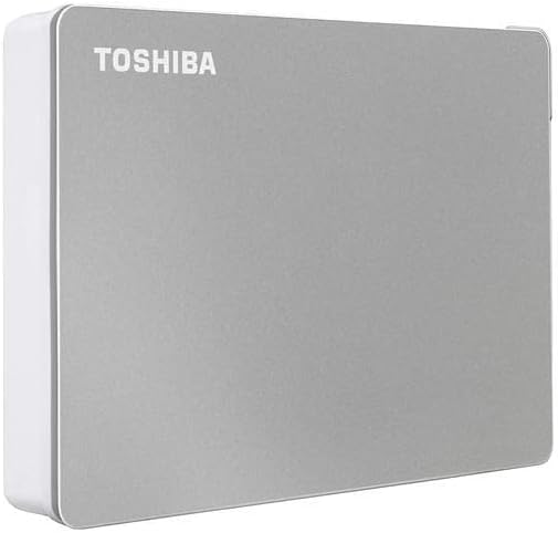 Toshiba Canvio Flex 4TB Portable External Hard Drive USB-C USB 3.0, Silver for PC, Mac, & Tablet – HDTX140XSCCA