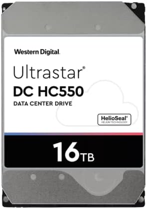 Western Digital 0F38357 Ultrastar DC HC550 3.5″ Helium Platform Enterprise Data Hard Disk Drive, 16TB Capacity, 7200RPM, 512MB Buffer (Renewed)