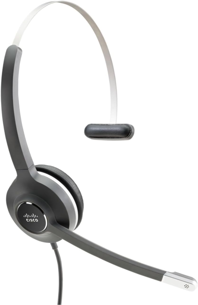 CISCO Headset 531, Wired Single On-Ear Quick Disconnect Headset with RJ-9 Cable, Charcoal, 2-Year Limited Liability Warranty (CP-HS-W-531-RJ=)