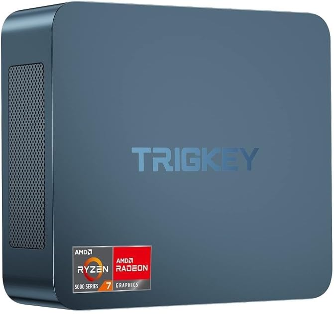 TRIGKEY S5 AMD Ryzen 7 Mini PC, 5800H (8C16T, Up to 4.4 GHz)Mini Desktop, Micro PC, 32GB DDR4 3200Mhz| 1TB PCIE3.0 NVME SSD, Gaming PC Supports 4K Triple Displays, WiFi 6+BT5.2, DP 144Hz+HDMI, USB3.2