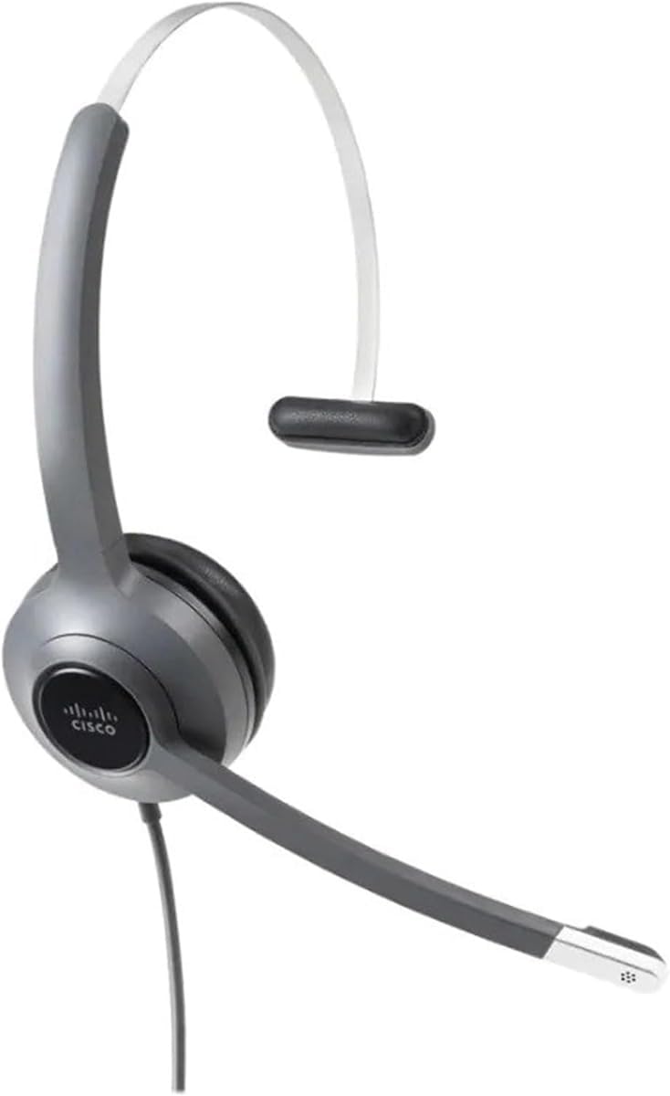 CISCO Headset 521, Wired Single On-Ear 3.5mm Headset with USB-C Adapter, Charcoal, 2-Year Limited Liability Warranty (CP-HS-W-521-USBC)