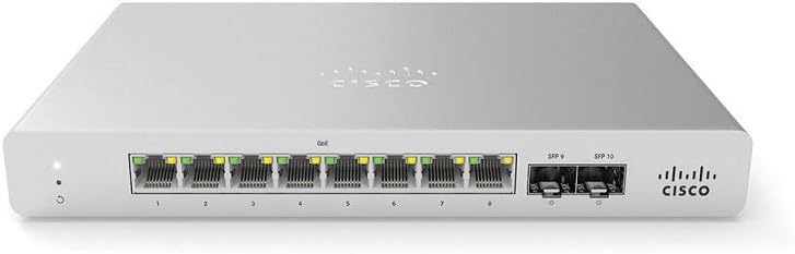 Cisco Meraki MS120-8 Cloud-Managed Compact Switch – 8x 1GbE Ports, 2x 1G (SFP) Uplink Interfaces – Incl. 3 Yr Enterprise License