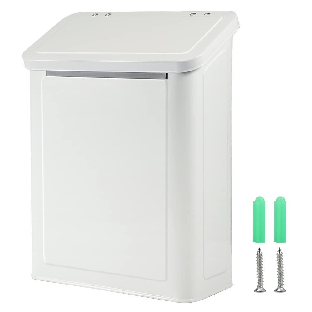 Picowe Magnetic Laundry Storage, Large Metal Lint Holder Bin with Lid for Laundry Room, Space-Saving Trash Container Hanging on Dryer, Washer or Wall Mount Trash Bin (White)