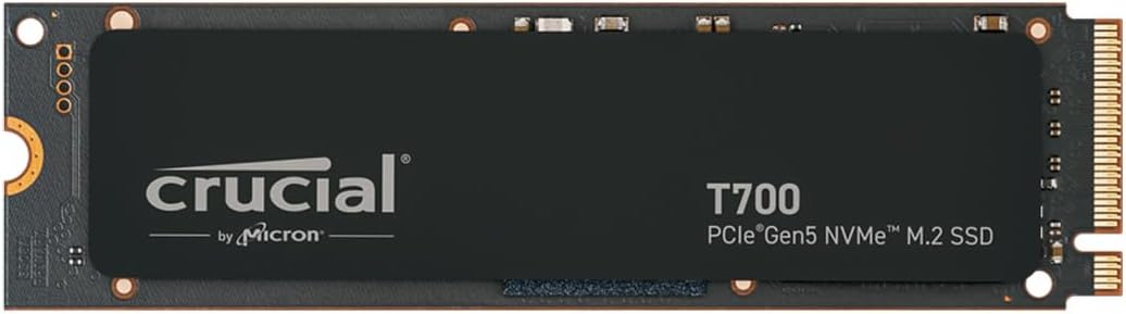 Crucial T700 2TB Gen5 NVMe M.2 SSD – Up to 12,400 MB/s – DirectStorage Enabled – CT2000T700SSD3 – Gaming, Photography, Video Editing & Design – Internal Solid State Drive