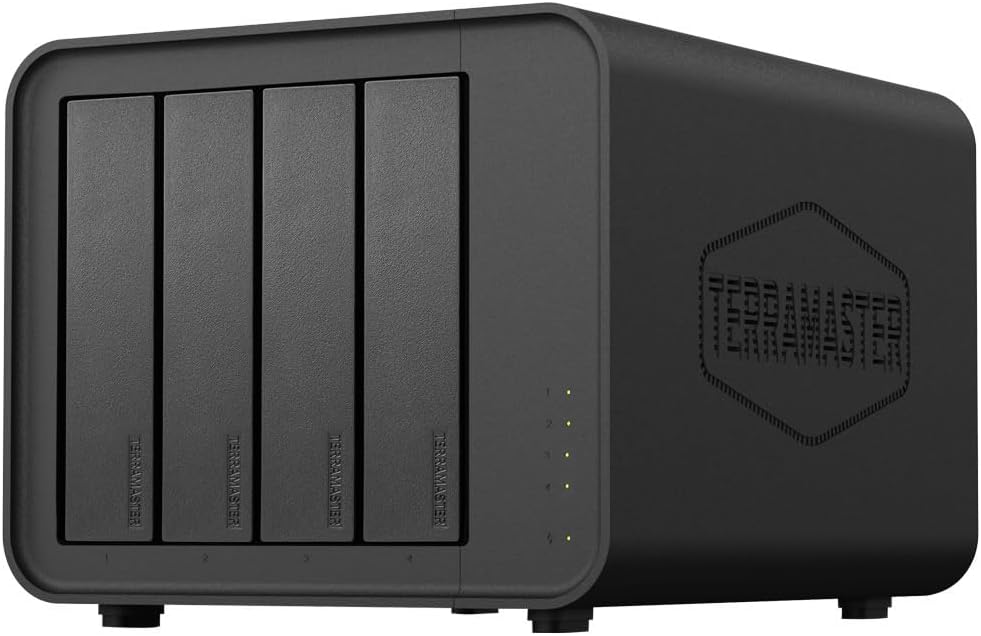 TERRAMASTER F4-212 4 Bay NAS – Quad Core CPU, DDR4 RAM, Network Attached Storage Personal Cloud with Rich Backup Solutions (Diskless)