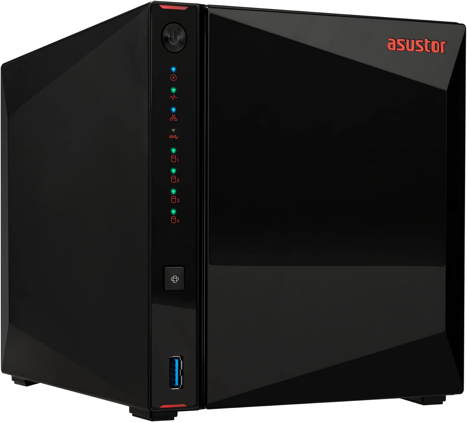 Asustor AS5304T 4 Bay NAS, 1.5GHz Quad-Core, 2 2.5GbE Port, 4GB RAM DDR4, Gaming Network Attached Storage, Personal Private Cloud (Diskless)