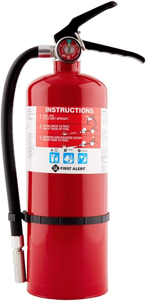 FIRST ALERT HOME2PRO Rechargeable Compliance Fire Extinguisher, UL RATED 2-A:10-B:C, Red, 1-Pack