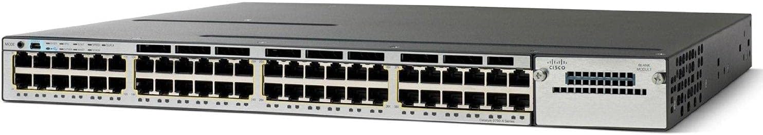 Cisco Catalyst 3750X 48P 1GbE 800W PoE+ IP Base Switch WS-C3750X-48PF-S (Renewed)