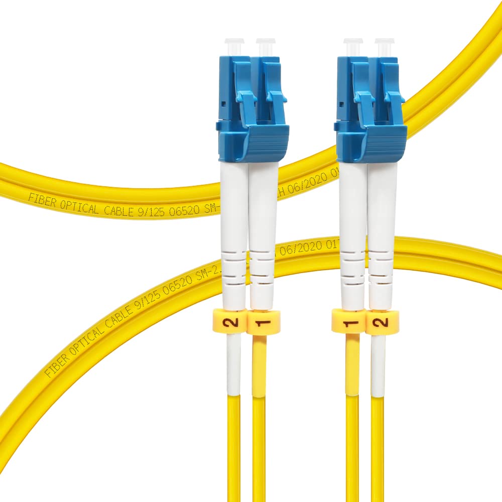 1M/3ft OS2 LC to LC Fiber Patch Cable | Length Options: 0.2m-300m | 1G/10GB Single Mode Duplex LC-LC 9/125um SMF Fiber Optic Cable Cord LSZH 1Meter(3ft), 2pack