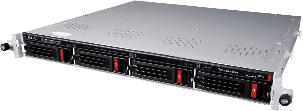 BUFFALO TeraStation Essentials 4-Bay Rackmount NAS 32TB (4x8TB) with HDD Hard Drives Included 2.5GBE / Computer Network Attached Storage/Private Cloud/NAS Storage/Network Storage/File Server