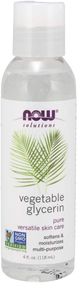 NOW Solutions, Vegetable Glycerin, 100% Pure, Versatile Skin Care, Softening and Moisturizing, 4-Ounce