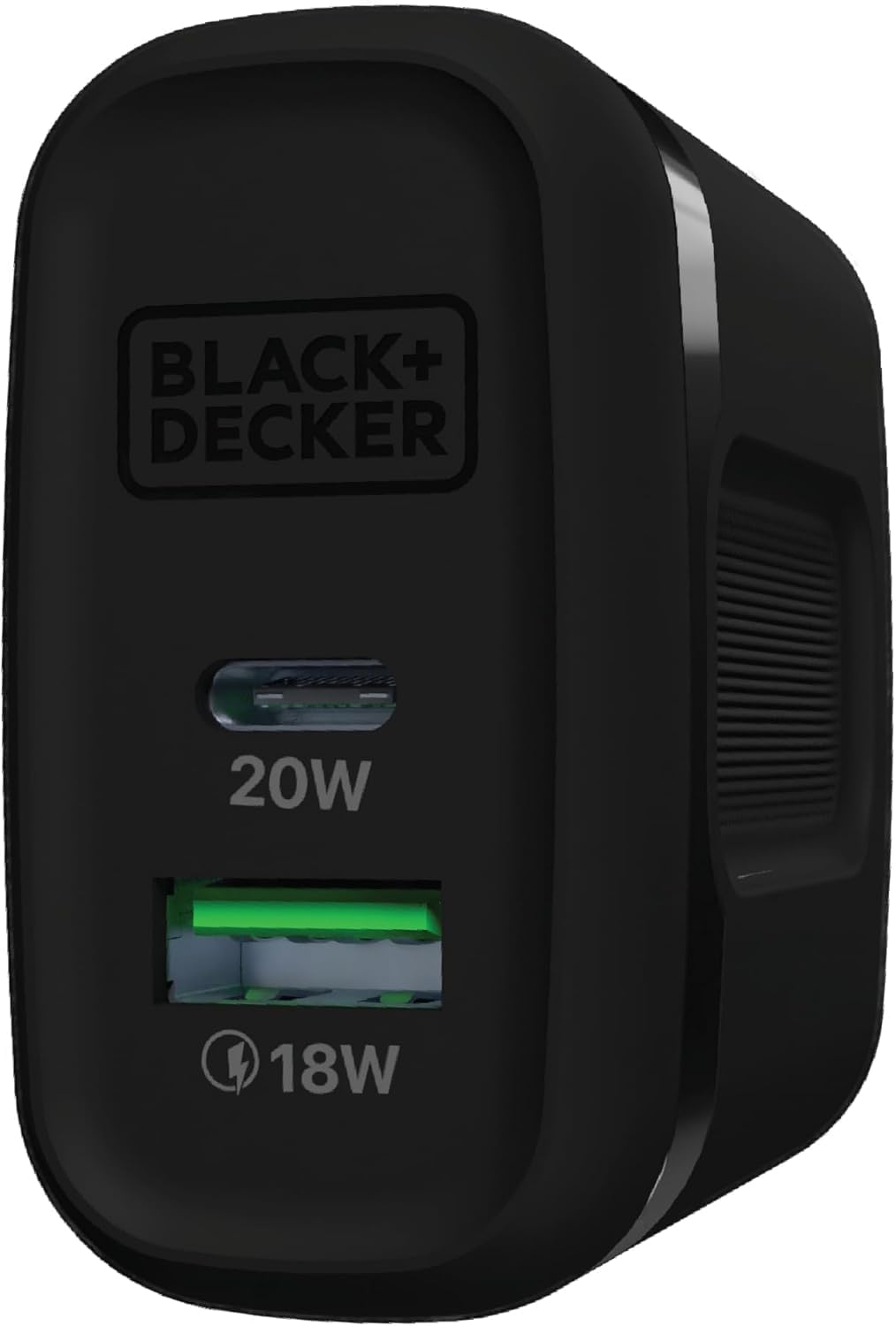 BLACK+DECKER Quick-Charge PD Wall Charger, 2-Port, 38W – USB & Type C Wall Plug – Compact Power Block USB C – Fast Charger Adapter Power Delivery & Qualcomm QC 3.0 – Perfect for Home, Office, Travel