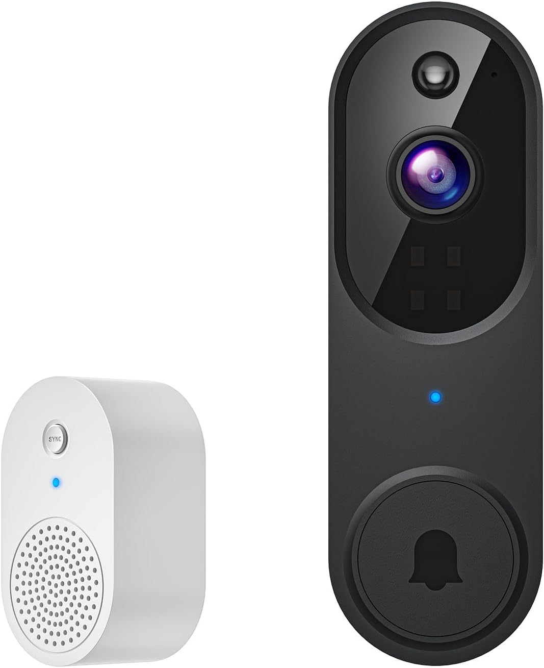 Smart Video Doorbell Camera Wireless, AI Human Detection and Instant Alerts, Night Vision, 2-Way Audio, Battery Powered, Cloud Storage Sold Seperately, 2.4G WiFi (Chime Included)