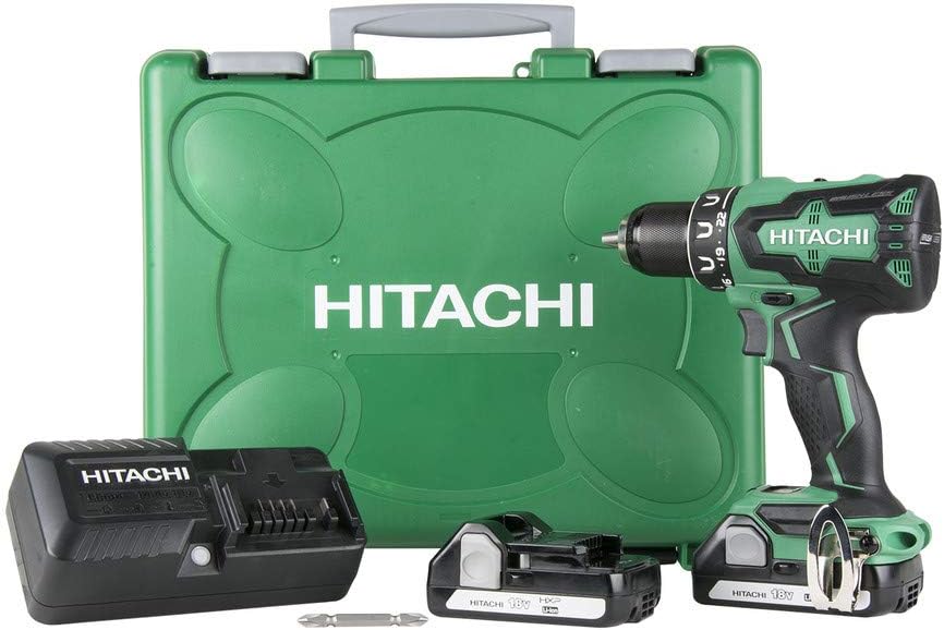 Hitachi DS18DBFL2 18V Cordless Lithium Ion Brushless Driver Drill (Includes Two 1.5Ah Batteries)