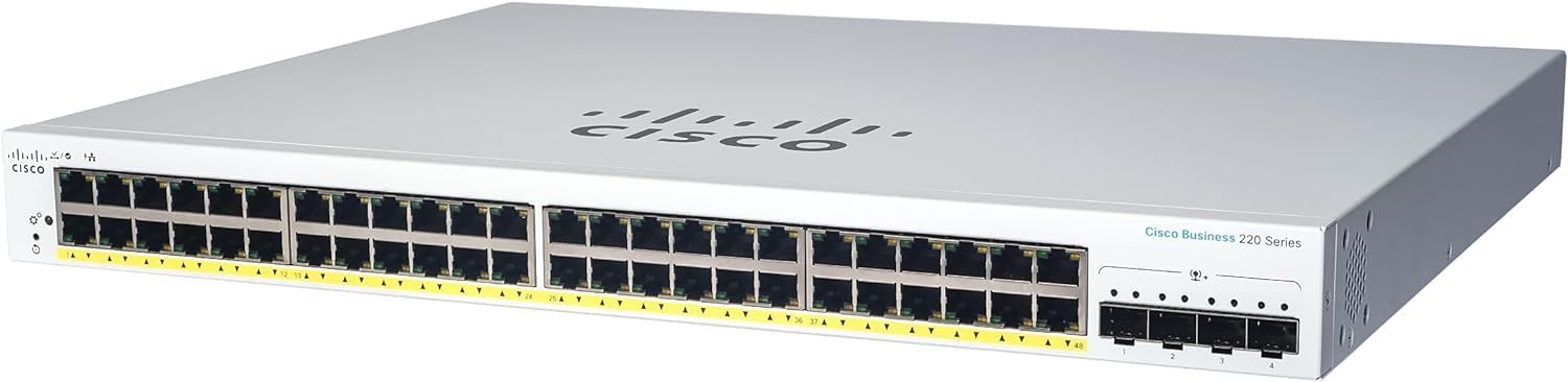 Cisco Business CBS220-48T-4G Smart Switch | 48 Port GE | 4x1G SFP | 3-Year Limited Hardware Warranty (CBS220-48T-4G-NA)