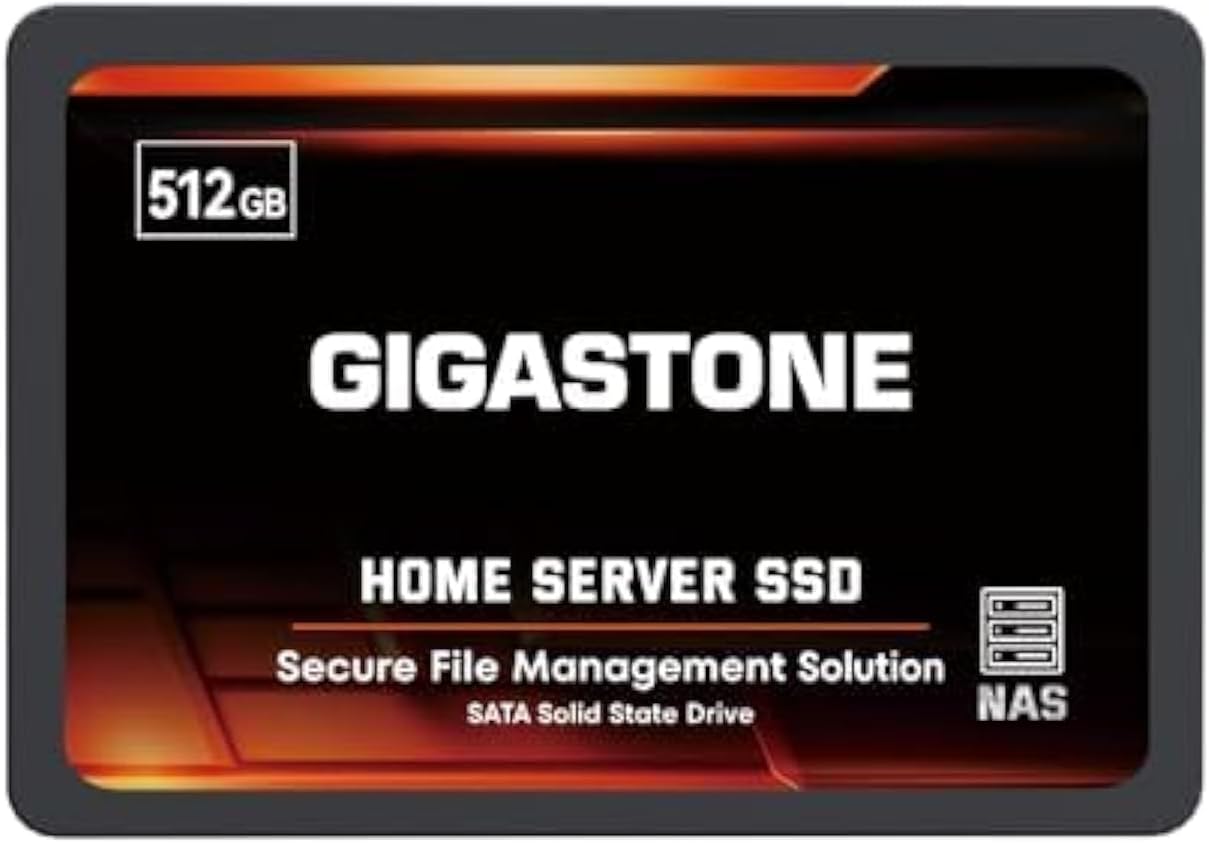 Gigastone Home Server SSD 512GB NAS SSD Drive Cache 24/7 Durable TLC High Endurance Personal Cloud Data Sync Network Attached Storage RAID 3D NAND 2.5″ SATA Internal Solid State Hard Drives