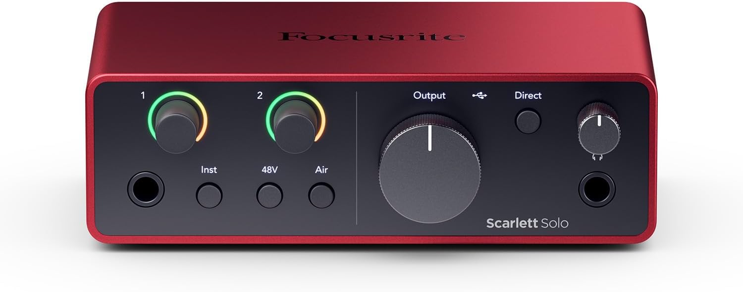 Focusrite Scarlett Solo 3rd Gen USB Audio Interface for Guitarists, Vocalists, Podcasters or Producers to record and playback studio quality sound