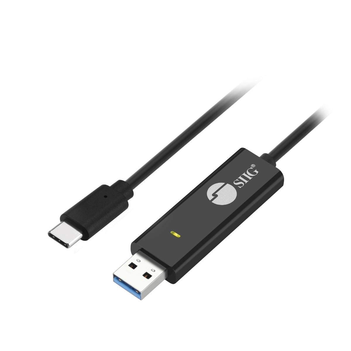 SIIG USB-C KM Switch Cable with File Transfer for Mac and Windows PC – USB C to USB Type-A, USB 3.0 Data Transfer Rate up to 5Gbps, TAA Compliant (JU-CSL211-S1)