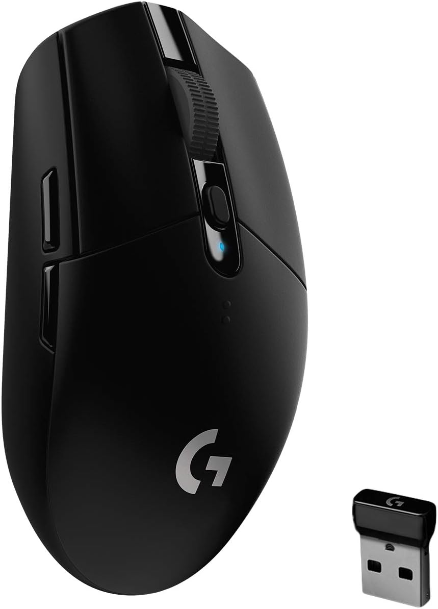 Logitech G305 LIGHTSPEED Wireless Gaming Mouse, Hero 12K Sensor, 12,000 DPI, Lightweight, 6 Programmable Buttons, 250h Battery Life, On-Board Memory, PC/Mac – Black