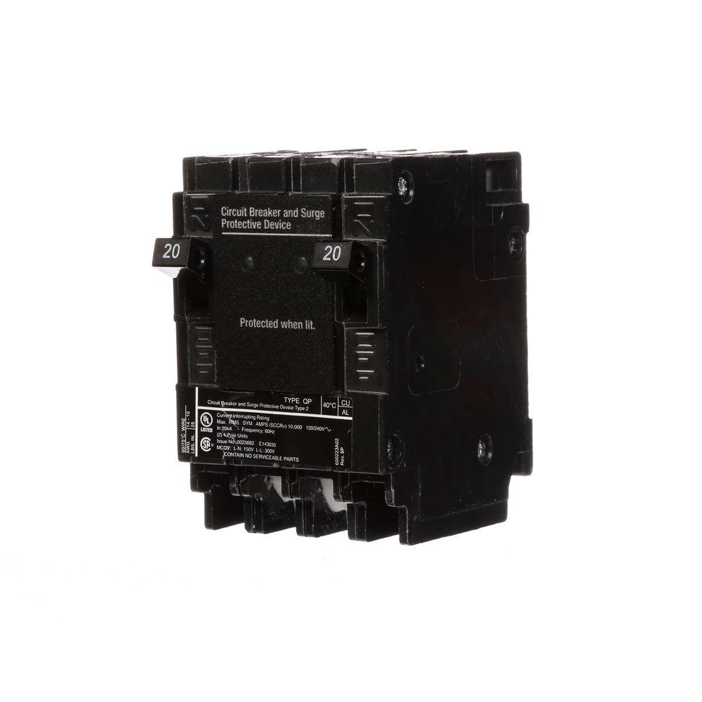 QSA2020SPDP, SIEMENS, 40892280784, SURGE (2)20A 1P 120V BREAKERS AND SPD