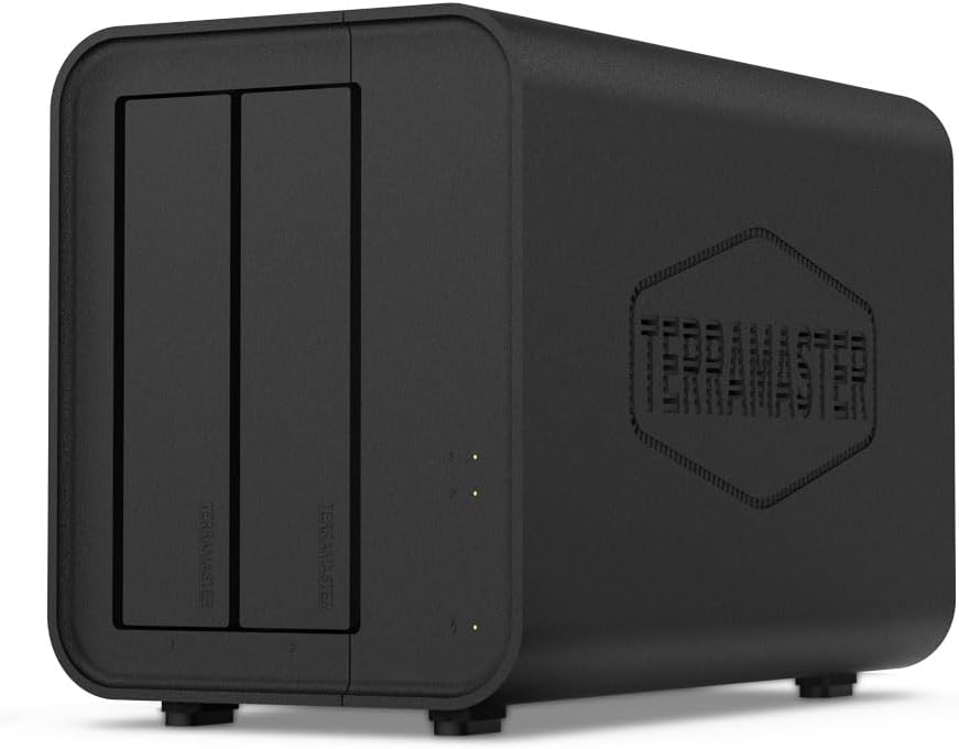 TERRAMASTER F2-424 NAS Storage 2Bay – N95 Quad-Core CPU, 8GB DDR5 RAM, 2.5GbE Port x 2, Network Attached Storage with High Performance (Diskless)